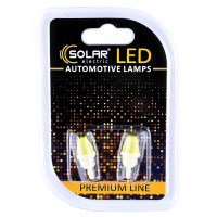 Автолампа Solar LED 12V T10 W2.1x9.5d 1COB white, 2шт SL1337