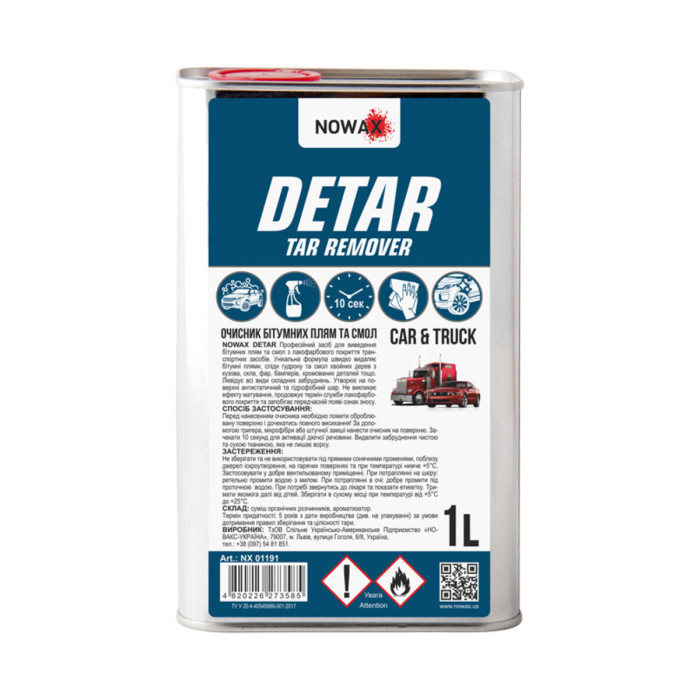 Очисник бітумних плям Nowax Detar Tar Remover 1л