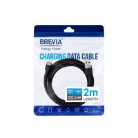 Кабель Brevia USB to Lightning 2,4А 2м, чорний ZIP (53200BULZ1)