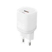 Мережевий зарядний пристрій XO L151 30W 1USB-A+1USB-C + Type-C кабель білий