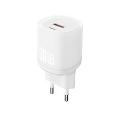 Мережевий зарядний пристрій XO L151 30W 1USB-A+1USB-C + Type-C кабель білий