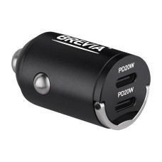 Автомобільний зарядний пристрій Brevia ePower NanoMetal 40W 2xUSB-C чорний