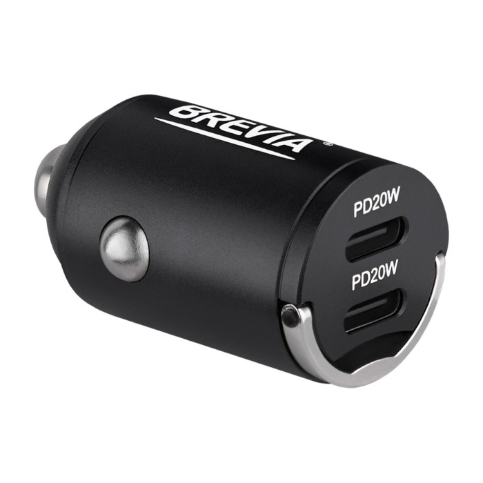 Автомобільний зарядний пристрій Brevia ePower NanoMetal 40W 2xUSB-C чорний