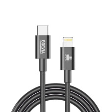 Кабель Brevia Type-C to Lightning 30W 1м, чорний ZIP (55100BCLZ1)