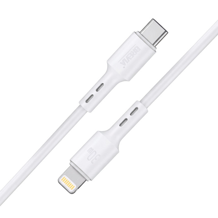 Кабель Brevia Type-C to Lightning 30W 1м, білий box (51100WCLC1)