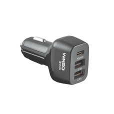 Автомобільний зарядний пристрій Winso Pro 44W USB-C+2xUSB-A
