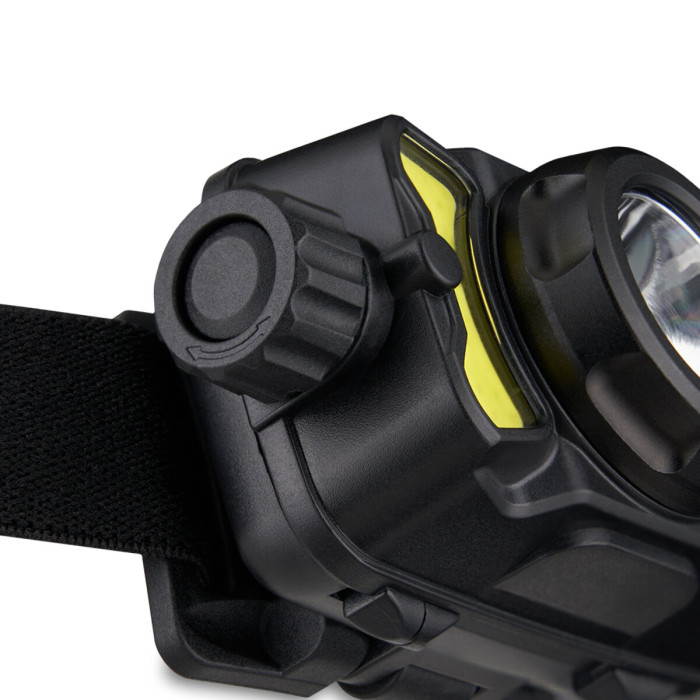 Ліхтар налобний Brevia 600Lm, 3W CREE XPG+COB, 1200mAh/3xAAA, білий/червоний