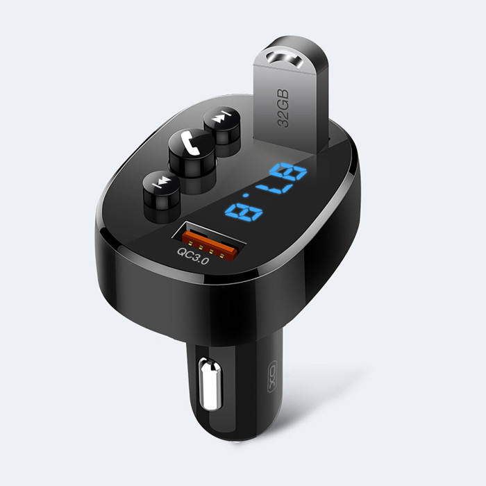 FM-трансмітер XO BCC03 Bluetooth+QC чорний