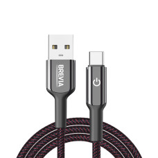 Кабель Brevia USB to Type-C 2,4А 1,2м, чорний box (54120BUCC1)