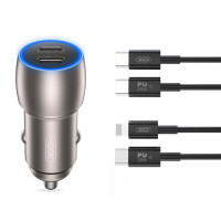 Автомобільний зарядний пристрій XO CC51 PD40W Metal Intelligent Dual + Lightning кабель