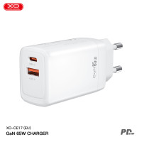 Мережевий зарядний пристрій XO CE17 GaN 65W білий
