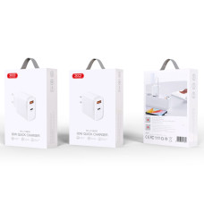 Мережевий зарядний пристрій XO L116 PD30W/QC18W1USB-C+1USB-A білий