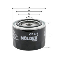 Фільтр масляний Molder Filter OF 274 (WL7168, OC384, W9142)