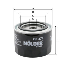 Фільтр масляний Molder Filter OF 274 (WL7168, OC384, W9142)