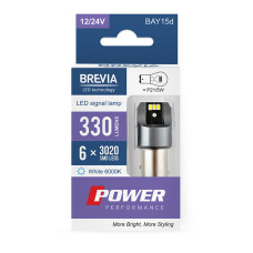 Автолампа Brevia Power LED P21/5W 330Lm 6x3020SMD 12/24V CANbus, 2шт