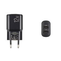 Мережевий зарядний пристрій Winso Pro 12W 2xUSB-A чорний