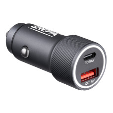 Автомобільний зарядний пристрій Brevia ePower Dual Grip Metal LED 48W 1xUSB-C+1xUSB-A