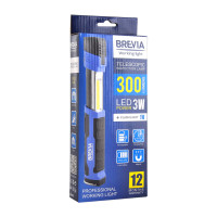 Лампа інспекційна Brevia LED телескопічна 3W COB+1W LED 300lm 2000mAh, type-C