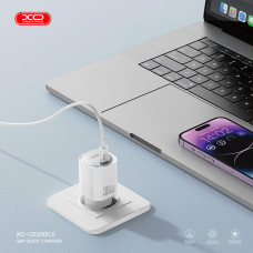 Мережевий зарядний пристрій XO CE20 PD30W/PPS33W 1USB-C + Lightning кабель білий