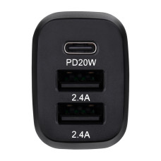 Автомобільний зарядний пристрій Brevia ePower TriDrive 44W 1xUSB-C+2xUSB-A чорний