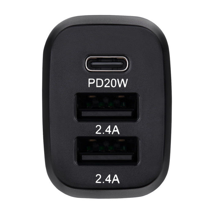 Автомобільний зарядний пристрій Brevia ePower TriDrive 44W 1xUSB-C+2xUSB-A чорний