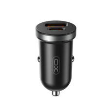 Автомобільний зарядний пристрій XO CC56 Plastic mini 30W+ Lightning кабель чорний