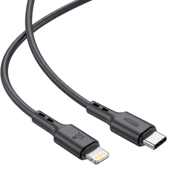 Кабель Brevia Type-C to Lightning 30W 1м, чорний box (51100BCLC1)