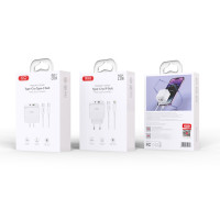 Мережевий зарядний пристрій XO L137 PD20W/QC18W 1USB-A+1USB-C + Type-c кабель білий