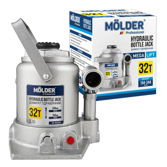 Домкрат гідравлічний пляшковий Molder 32т 194-344мм