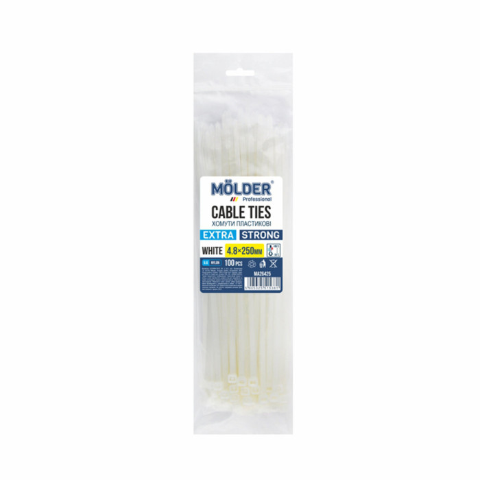 Хомути Molder пластикові білі 4.8x250, 100шт