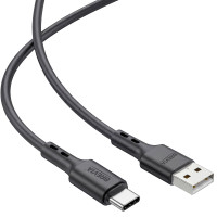 Кабель Brevia USB to Type-C 2,4A 2м, чорний ZIP (51200BUCZ1)
