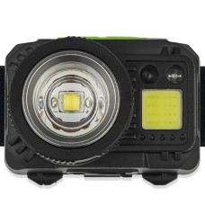 Ліхтар налобний Winso Pro 550Lm, 5W CREE XPG+COB, 1200mAh/3xAAA, з сенсором білий/червоний
