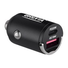 Автомобільний зарядний пристрій Brevia ePower NanoMetal 38W 1xUSB-C+1xUSB-A чорний