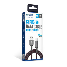 Кабель Brevia USB to Type-C 2,4А 1,2м, чорний box (54120BUCC1)