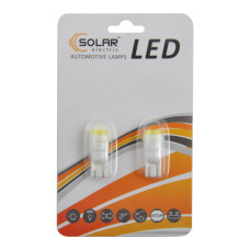Автолампа Solar LED 12V T10 W2.1x9.5d 1SMD with lens, 2шт