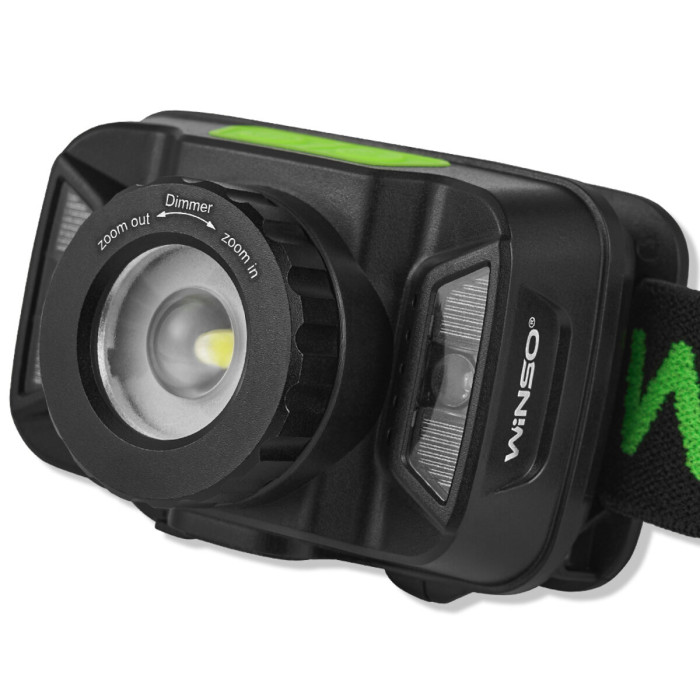 Ліхтар налобний Winso 260Lm, 5W CREE XTE, 1800mAh, Zoom, з сенсором білий/червоний