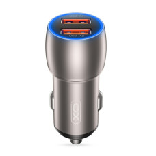 Автомобільний зарядний пристрій XO CC52 Metal Dual USB QC3.0 36W чорний
