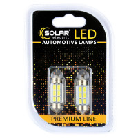 Автолампа Solar LED 12V SV8.5 T11x36 6SMD white, 2шт SL1360