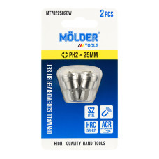 Набір біт Molder з обмежувачем для гіпсокартону PH2x25мм 2шт