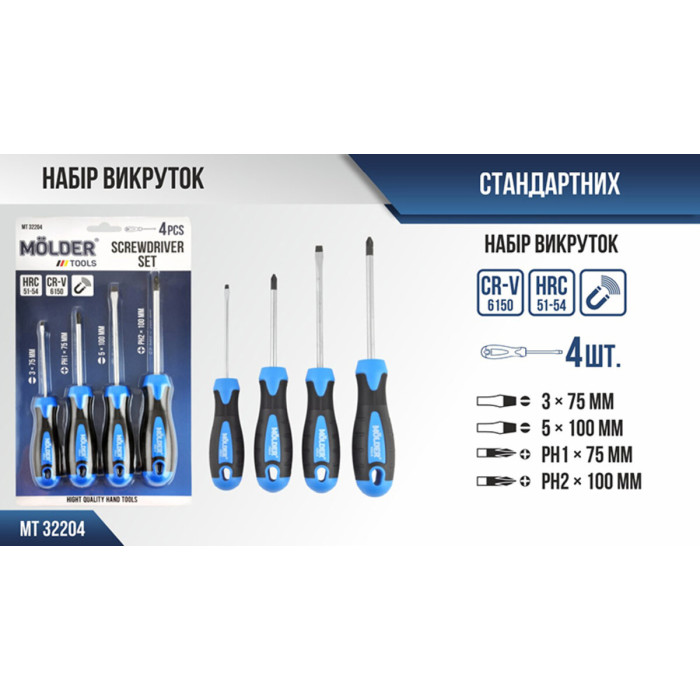 Набір викруток Molder MT32204 4шт