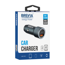 Автомобільний зарядний пристрій Brevia ePower Dual Grip Metal LED 48W 1xUSB-C+1xUSB-A