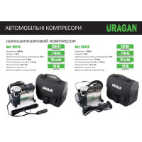 Компресор автомобільний Uragan 7Атм 37л/хв 170Вт (90120)