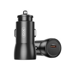 Автомобільний зарядний пристрій XO CC57 PD25W Smart Metal Single C Port+ Lightning кабель чорний