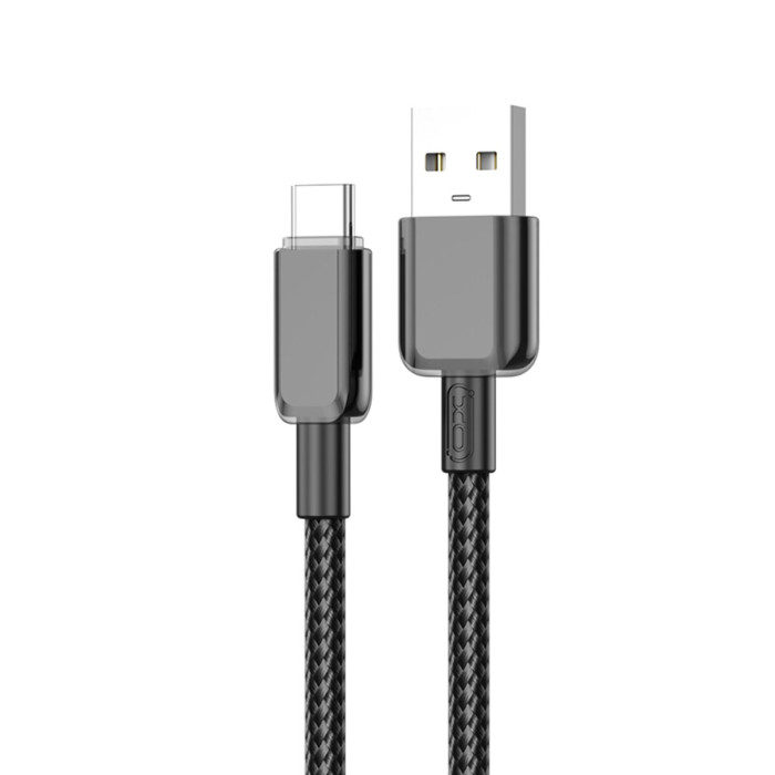 Кабель XO PVC Shiny Colorful USB to Micro USB 5А 1м чорний