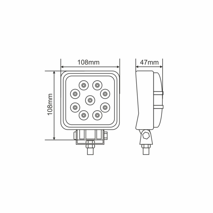 Фара світлодіодна Winso Pro Epistar точковий 10-30V, 27W (9x3W), 1шт (780660)
