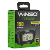 Ліхтар налобний Winso 150Lm, 3W XPE+COB, 3xAAA з сенсором білий/червоний