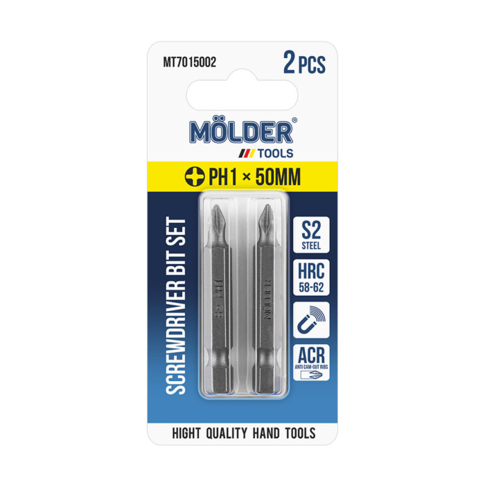 Набір біт Molder PH1x50мм 2шт
