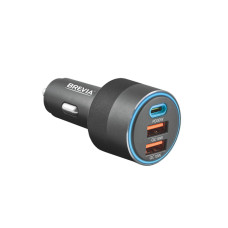 Автомобільний зарядний пристрій Brevia ePower TriCharge 66W 1xUSB-C+2xUSB-A чорний