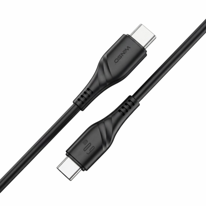 Кабель Winso Pro Type-C to Type-C 60W PVC 2м чорний