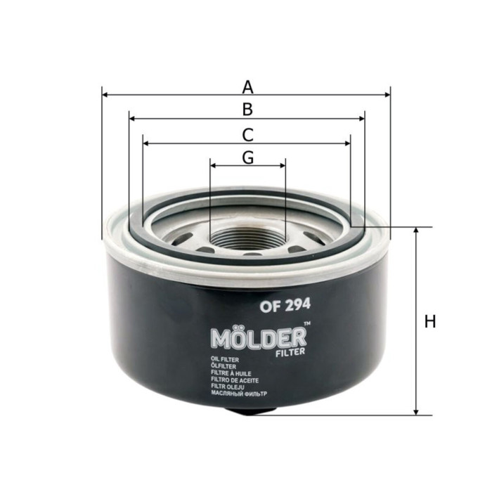Фільтр масляний Molder Filter OF 294 (WL7414, OC404, W1323)